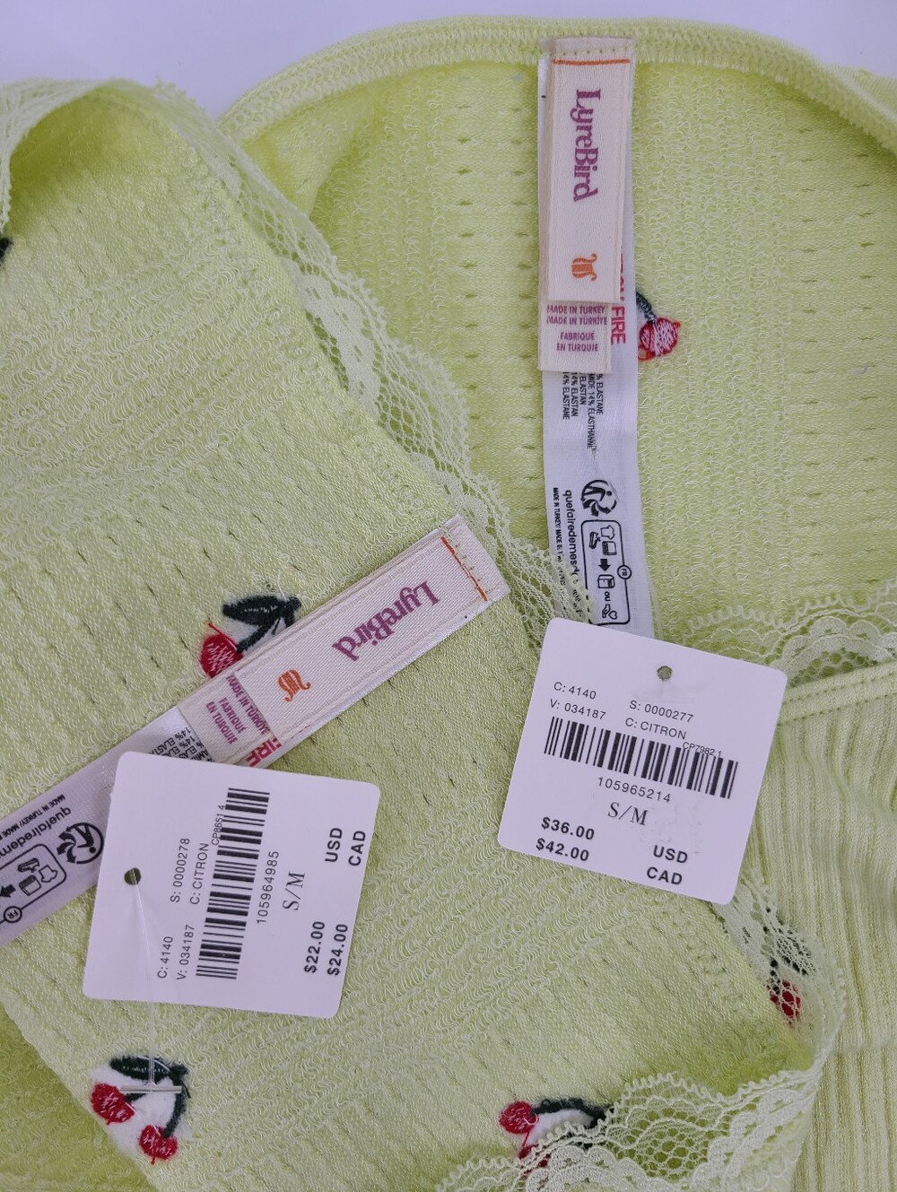 Anthropologie's LyreBird Yellow Ribbed Cami Set Size S/M - Picture 7 of 7